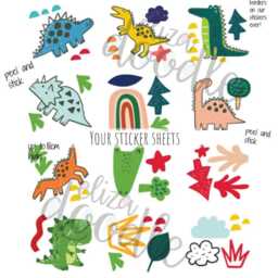 Dinosaur Jungle Wall Decals Colourful Nursery Stickers - thumbnail 4