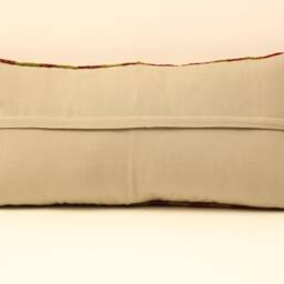 Handmade Lumbar Kilim Pillow 12x24Inch - 30x60 cm Oriental Boho Turkish Small Oblong Kilim Cushion Covertribal Pillow 4Oaf-4 - thumbnail 4