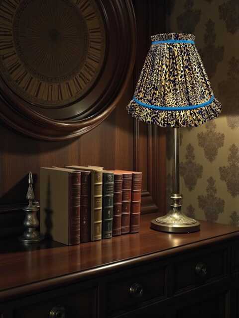 Pleated Leopard Print Tapered Drum Table Lamp Shades Ceiling Lights Pendants Floor Standard Lampshade - Animal Print Fabric Lamp Shades - image 1