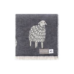 Soft Black Sheep Pure Cotton Throw - Reversible/ Double Sided Blanket Woven Bedspread Or Pattern Sofa Housewarming Present - thumbnail 4