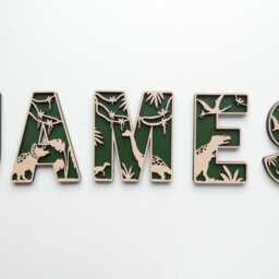 Dinosaur Themed Wooden Letters - Dino Theme Name Decoration Personalised Sign Children's Bedroom Playroom Wall Art - thumbnail 2