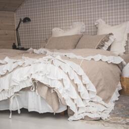 Linen Pillowcase Ruffle Edge, Shabby Chic Stonewashed Bedding - thumbnail 4