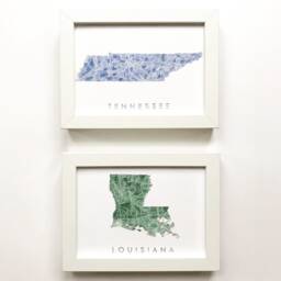 Louisiana Watercolor State Map - Art Print Custom Your Town City Home Family Wedding Gift Anniversary Moving Realtor - thumbnail 4