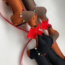 Dachshund Garland Decor Gift For Lover Doxie Weenie Dog Sausage Christmas - thumbnail 3