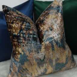 Abstract Textured Velvet Cut Cushion Cover/ Throw Cover Designer Art Of The Loom Fabric - thumbnail 3