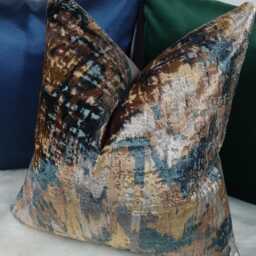 Abstract Textured Velvet Cut Cushion Cover/ Throw Cover Designer Art Of The Loom Fabric - thumbnail 2