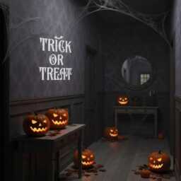 Trick Or Treat Halloween Sticker Decal Stickers Wall Decor Gift Trick Decoration Art - thumbnail 1