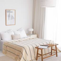 Soft Cotton Throw Blanket, Organic Bedspread, Large Bed Throws - thumbnail 4