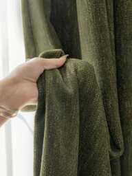 9 Colours, A Pair Of Olive Chenille Curtains , Heavy Weight Thermal Curtains, Living Room Bedroom Custom Made