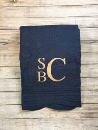 Embroidered Baby Quilt Boy, Baby Blanket Personalized Girl, Crib Quilt, Nursery Monogrammed Security Blanket - thumbnail 1