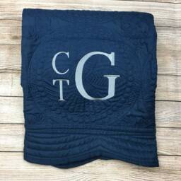 Embroidered Baby Quilt Boy, Baby Blanket Personalized Girl, Crib Quilt, Nursery Monogrammed Security Blanket - thumbnail 2