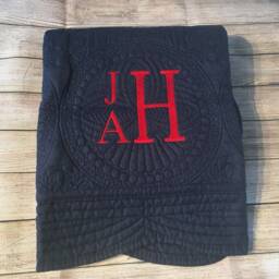 Embroidered Baby Quilt Boy, Baby Blanket Personalized Girl, Crib Quilt, Nursery Monogrammed Security Blanket - thumbnail 3