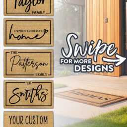 Modern Script Family Name Doormat - Custom Home Welcome Mat - thumbnail 2