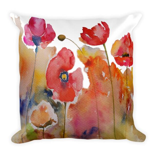 Red Poppies Basic Pillow - image 1