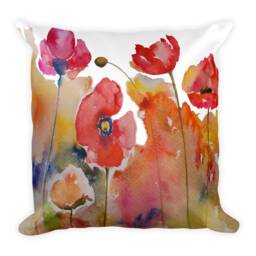 Red Poppies Basic Pillow