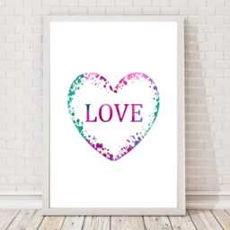 Pink & Teal Heart Prints Dream, Love, Smile - Girls Room Decor - thumbnail 3