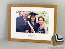 Personalised Memory Frames - Wooden Photo Designed With A Text Box To Add An Extra Element Special Photo. 12x8 - thumbnail 1