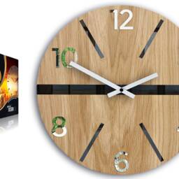 Wall Clock in Scandinavian Style White, Black & Mirror. Large Wood Wood_King 33, 5cm/13, 19 - thumbnail 4