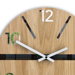 Wall Clock in Scandinavian Style White, Black & Mirror. Large Wood Wood_King 33, 5cm/13, 19 - thumbnail 2