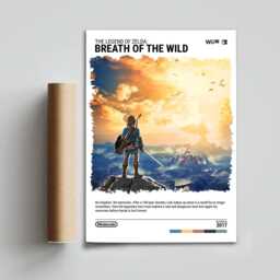 The Legend Of Zelda Breath The Wild - 2017 Poster - Video Game Art Print Gaming Gift A5-A4-A3-A2-A1 Unframed Canvas For Frame - thumbnail 3