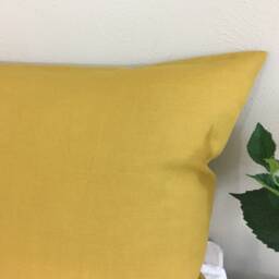 Mustard Gold Linen Euro Sham Cover, Yellow Pillowcase - All Sizes, 16x16, 18x18, 20x20, 24x24, 26x26, Or Custom Size - thumbnail 2