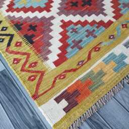 Classic Kilim Rug, Handmade Artisan Afghan Turkish Scandinavian Navajo Bohemian Natural Wool Flatweave Multicolour Rug 179x129 cm - thumbnail 2