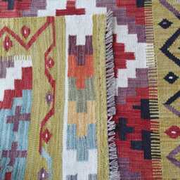Classic Kilim Rug, Handmade Artisan Afghan Turkish Scandinavian Navajo Bohemian Natural Wool Flatweave Multicolour Rug 179x129 cm - thumbnail 3