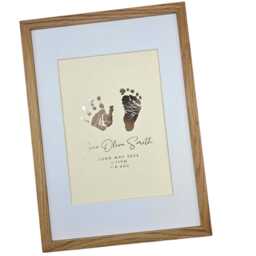 Custom Baby Hand & Footprint Print - Foil Memory Keepsake, Inkless Kit Included - thumbnail 2