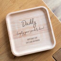 Accessory Tray - Empty Your Pockets Here Personalised Holder Coin Key Wooden Gift For Dad Lc550 - thumbnail 2