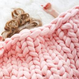 Chunky Knit Blanket, Merino Wool Chunky Throw Woven Personalized Custom Blanket - thumbnail 3