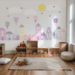 Girls Wall Decals City Scene, Nursery, Nursery Decal, Decor, Stickers, Baby Decals, Decor - thumbnail 3