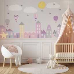 Girls Wall Decals City Scene, Nursery, Nursery Decal, Decor, Stickers, Baby Decals, Decor - thumbnail 2