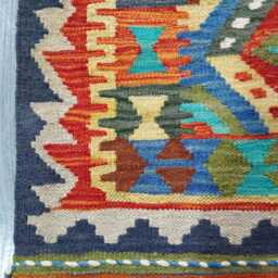 Heritage Tribal Runner, Handmade Artisan Afghan Turkish Scandinavian Navajo Bohemian Flatweave Wool Multicolour Kilim Runner Rug 190x70 cm - thumbnail 4