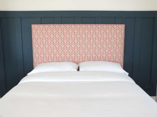 Pink Ikat Fabric Upholstered Headboard - Single Double King Size Super - image 1