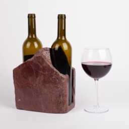 Handmade Burgundy Marble Wine Bottle Holder Unique Rack - thumbnail 2