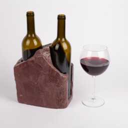 Handmade Burgundy Marble Wine Bottle Holder Unique Rack - thumbnail 1