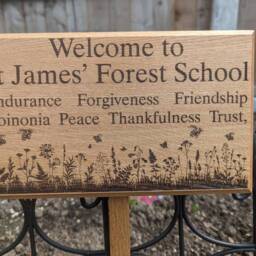 Personalised Engraved Oak Garden Sign With Stake - Weather Protected - thumbnail 3