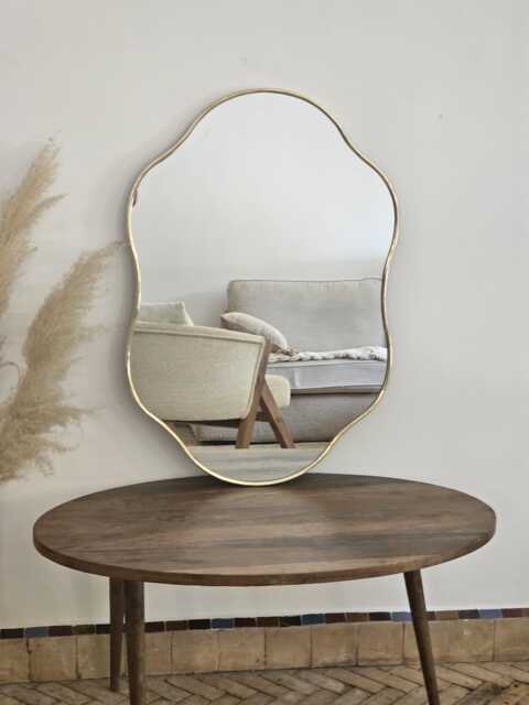 Handmade Moroccan Brass Frame Mirror Bohemian Home Decor - image 1
