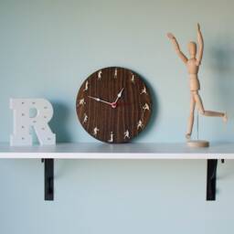 Basketball Clock Sport Gift For Sportsmen, Home Decor Wood Wall With Basketball Players, Son Boys - thumbnail 3