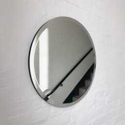 Orbis??? Bevelled Round Frameless Mirror With Velvet Backing - Large, Xl - thumbnail 3