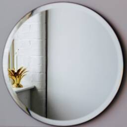 Orbis??? Bevelled Round Frameless Mirror With Velvet Backing - Large, Xl - thumbnail 2