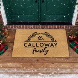 Elegant Personalized Welcome Mat For Housewarming, Wedding, Or New Home Gift - Doormat With Floral Vine Design Rustic Entryway D??cor - thumbnail 4
