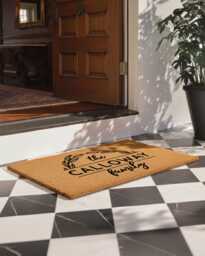 Elegant Personalized Welcome Mat For Housewarming, Wedding, Or New Home Gift - Doormat With Floral Vine Design Rustic Entryway D??cor - thumbnail 1