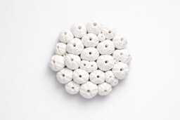 Textured Dimensional Sea Urchins Wall Art White Clay Nautical Sculpture Plaque For Beach House - thumbnail 1