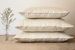 Luxury Organic Wool Filled Pillow Handmade Cotton Cover - 20x26In, 1Pc. - Us Duty Paid
