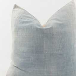 Vintage Indigo Hemp Pillow Cover, White Stripe, Tribal Rustic Accent - 20x20 - thumbnail 2