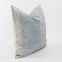 Vintage Indigo Hemp Pillow Cover, White Stripe, Tribal Rustic Accent - 20x20 - thumbnail 3