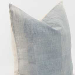 Vintage Indigo Hemp Pillow Cover, White Stripe, Tribal Rustic Accent - 20x20 - thumbnail 4