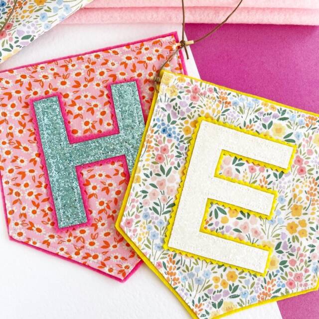 Children's Initial Banner - Personalised Door Sign Hanging Kids Room Decor Fabric Custom Letter Wall - image 1