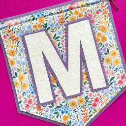 Children's Initial Banner - Personalised Door Sign Hanging Kids Room Decor Fabric Custom Letter Wall - thumbnail 3